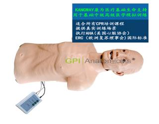 GPI/CPRJ159-B高級心肺復蘇帶氣管插管半身模型-老年版帶CPR電子報警